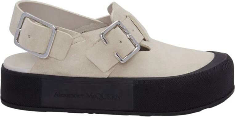 Alexander mcqueen Witte platte sandalen voor heren White Heren