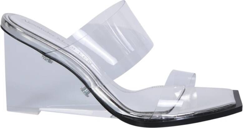 Alexander McQueen Witte sandalen met acrylglazen hak