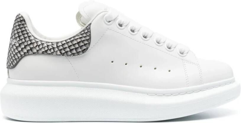 alexander mcqueen Witte Snake-Effect Oversized Sneakers White Dames