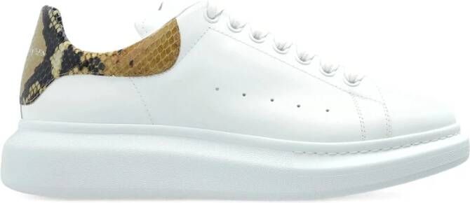 Alexander McQueen Witte Snakeskin Veterschoen