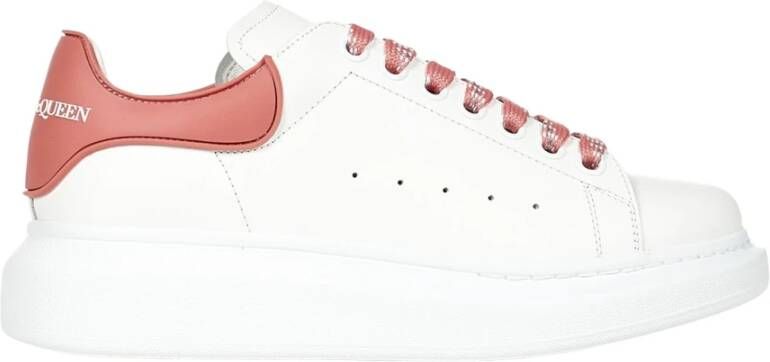 Alexander mcqueen Oversized Witte Leren Sneakers Wit Dames