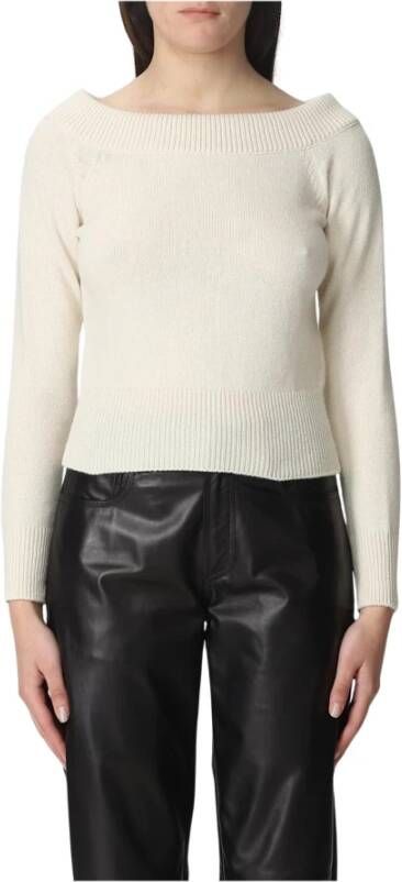 Alexander McQueen Witte Wol Mohair Boothals Trui