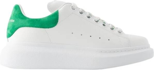 alexander mcqueen Witte Groene Leren Oversized Sneakers Wit Dames