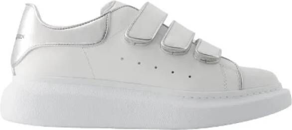 Alexander mcqueen Witte Zilveren Leren Platform Sneakers White Dames