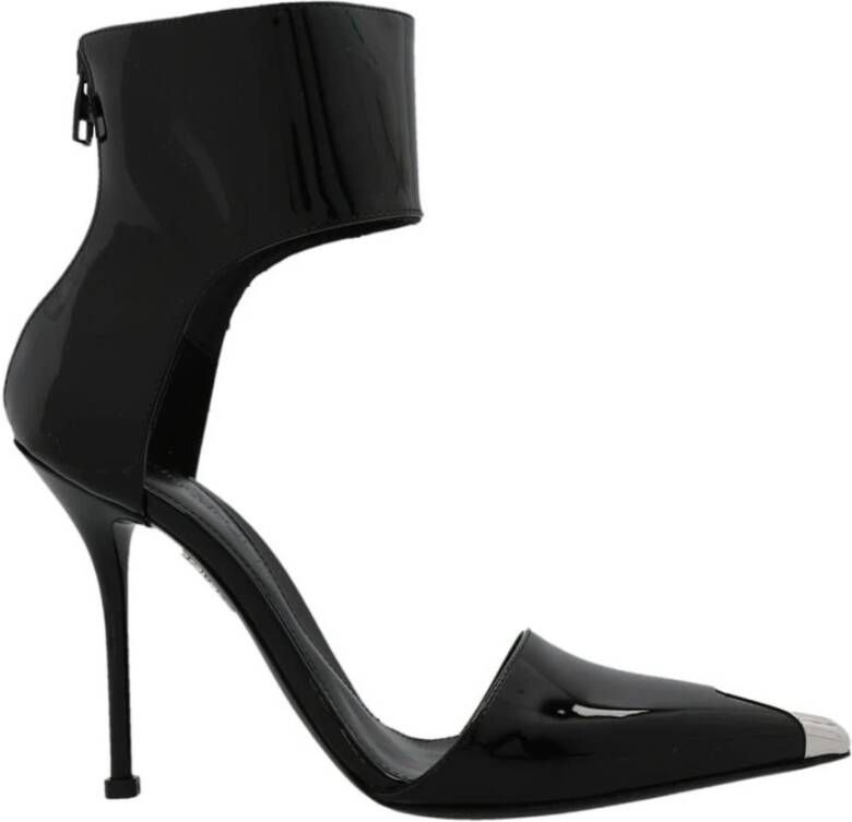 Alexander mcqueen Zwarte Zilveren Leren Sandalen Black Dames