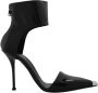 Alexander mcqueen Zwarte Zilveren Leren Sandalen Black Dames - Thumbnail 1