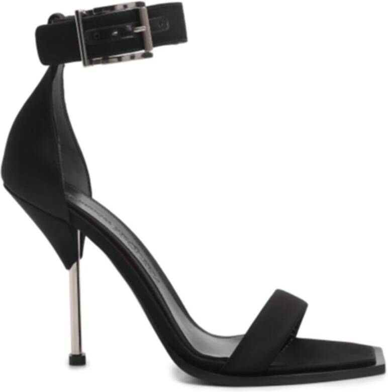 alexander mcqueen Zijden Satijnen Hak Sandalen Black Dames