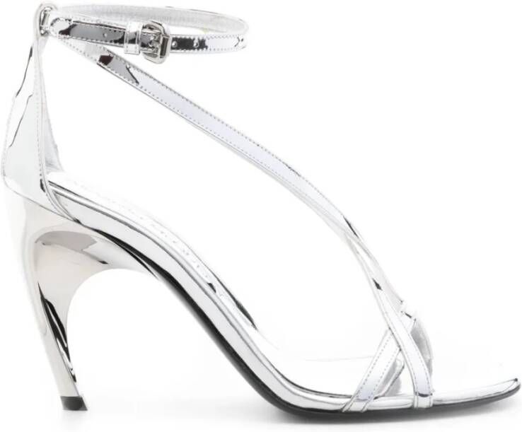 Alexander McQueen Zilveren Leren Sandaal 8100