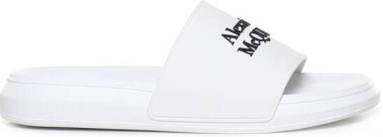 Alexander mcqueen Witte rubberen sandalen met contrasterend logo White Heren