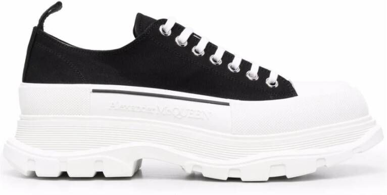 Alexander mcqueen Zwarte Canvas Tread Slick Sneakers Black Heren