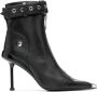 Alexander mcqueen Zwarte Biker Enkellaarzen met Punk-stijl Neus Black Dames - Thumbnail 1