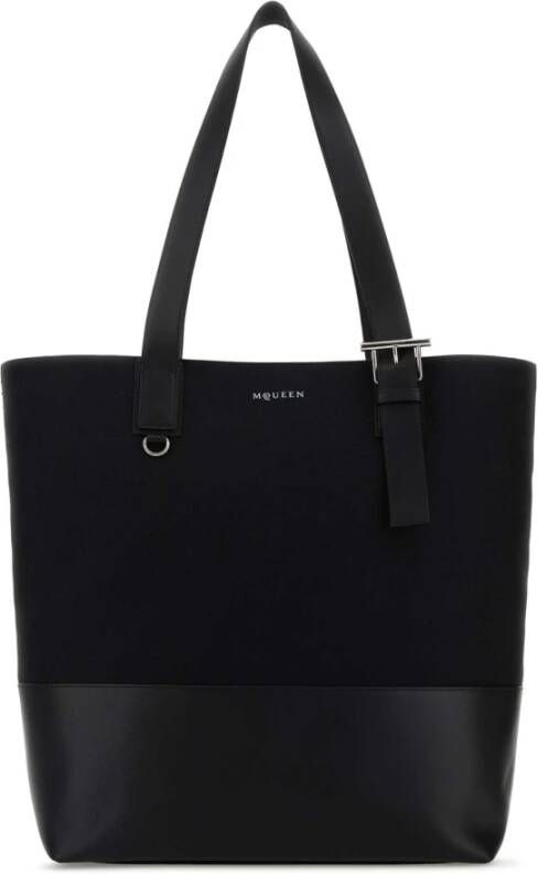 Alexander McQueen Zwarte canvas boodschappentas