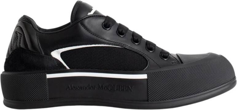 Alexander mcqueen Zwarte en Witte Skate Deck Plimsoll Sneakers Black Heren