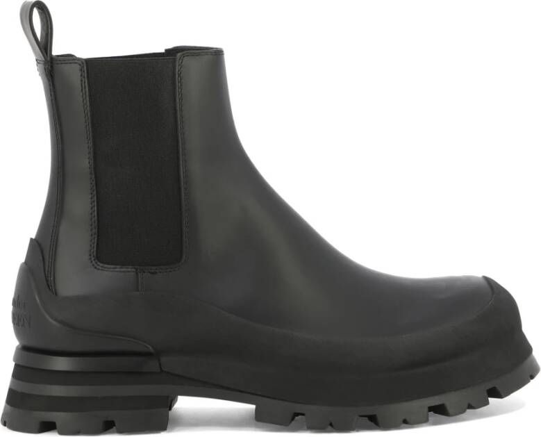 Alexander McQueen Zwarte enkellaarzen voor mannen