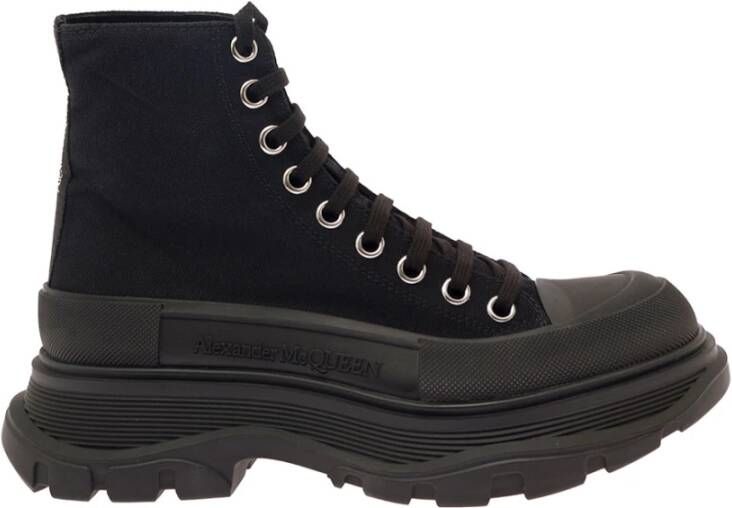 Alexander mcqueen Zwarte hoge sneakers met oversized rubberen zool Black Dames