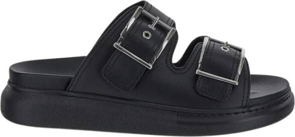Alexander mcqueen Zwarte kalfsleren sandalen Black Dames