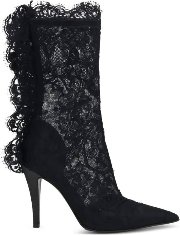 Alexander McQueen Zwarte laarzen met leren zool