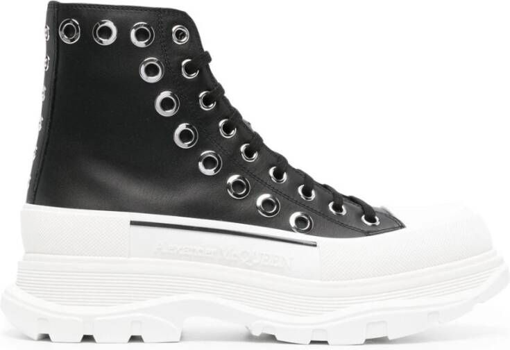 Alexander McQueen Zwarte laarzen met platformhak