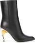 Alexander mcqueen Zwarte leren Armadillo hak enkellaarsjes Black Dames - Thumbnail 1