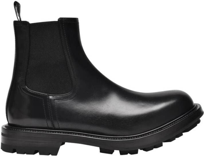 Alexander McQueen Zwarte leren Chelsea laarzen