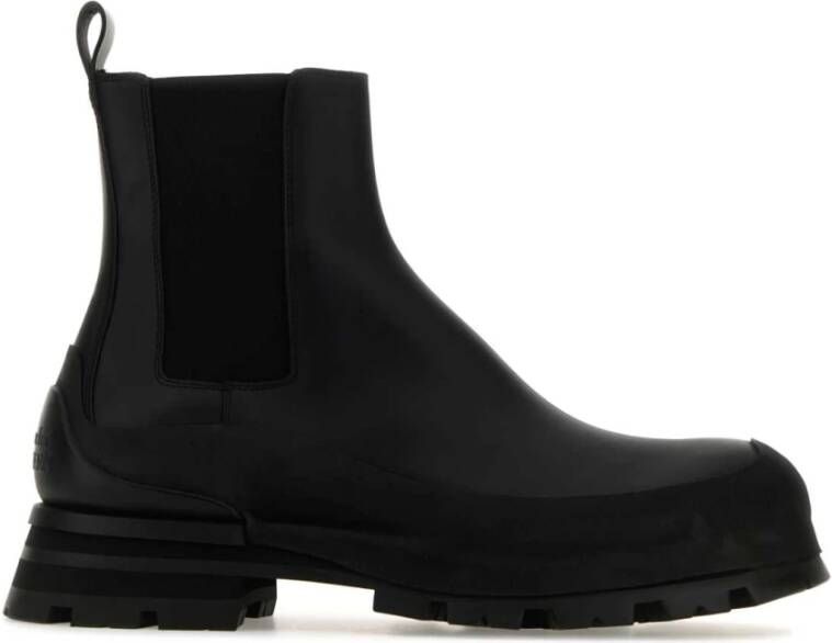 Alexander mcqueen Zwarte Leren Chelsea Wander Enkellaarzen Black Heren