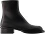 Alexander McQueen Zwarte leren Cubaanse stap enkellaarzen - Thumbnail 1