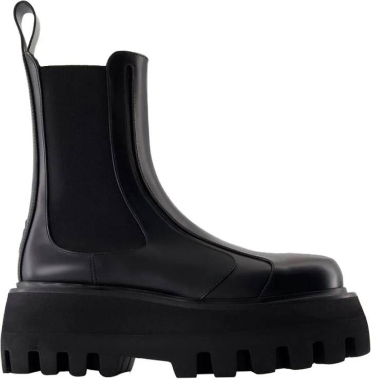 Alexander McQueen Zwarte leren enkellaarzen