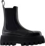 Alexander McQueen Zwarte leren enkellaarzen - Thumbnail 1