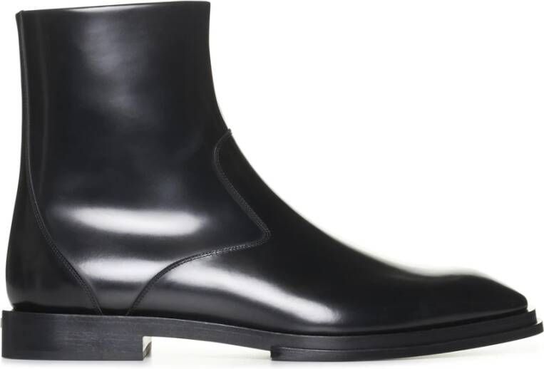 Alexander mcqueen Zwarte Leren Enkellaarzen Black Heren