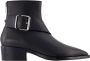 Alexander McQueen Zwarte Leren Enkellaarzen Puntige Neus - Thumbnail 1