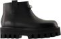 Alexander McQueen Zwarte leren enkellaarzen Ronde neus - Thumbnail 1
