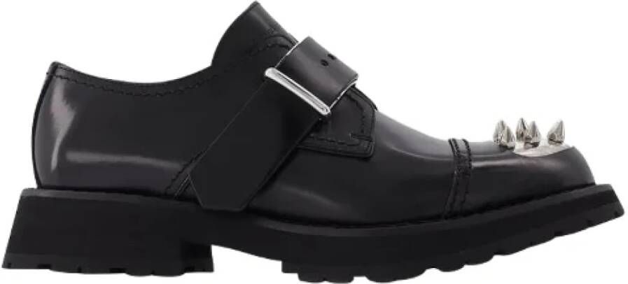 alexander mcqueen Zwarte leren flats Black Dames