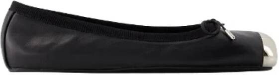 Alexander mcqueen Zwarte leren flats Zwart Dames