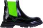 Alexander mcqueen Zwarte Leren Fluo Inzet Chelsea Laarzen Black Dames - Thumbnail 1