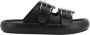 Alexander mcqueen Zwarte leren gesp-slides Black Heren - Thumbnail 1