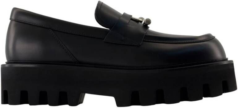 Alexander McQueen Zwarte Leren Loafers Stijlvolle Instappers