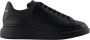 Alexander McQueen Zwarte Leren Oversize Sneakers - Thumbnail 1