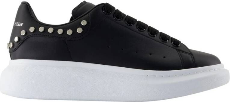 Alexander McQueen Zwarte Leren Oversize Sneakers