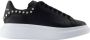 Alexander McQueen Zwarte Leren Oversize Sneakers - Thumbnail 1