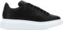 Alexander McQueen Zwarte Leren Platform Sneakers - Thumbnail 1