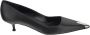 Alexander McQueen Zwarte leren pump met puntige neus - Thumbnail 1