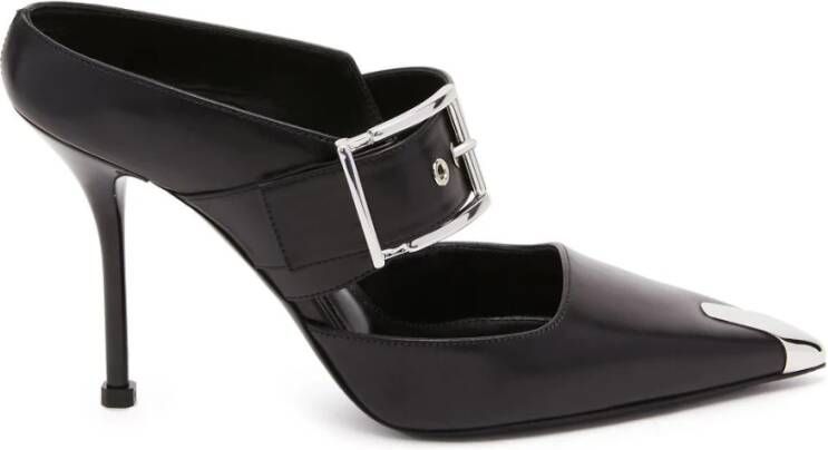 Alexander mcqueen Zwarte Leren Punk Muiltjes Black Dames