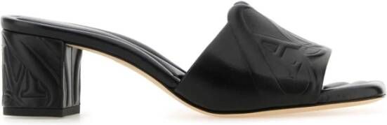 Alexander mcqueen Sandalen Seal Heeled Sandals Leather Black in zwart
