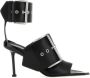 Alexander mcqueen Zwarte leren Slash sandalen hakhoogte 9 cm Zwart Dames - Thumbnail 1