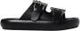 Alexander McQueen Zwarte Leren Slide Sandalen - Thumbnail 1
