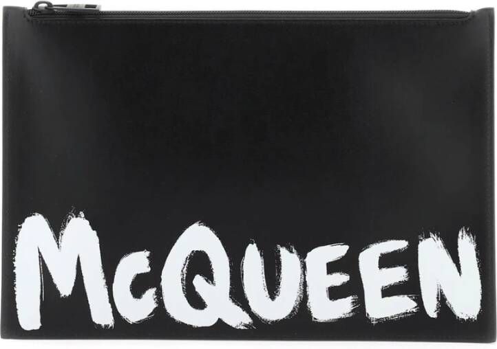 Alexander McQueen Zwarte Leren Sneakers
