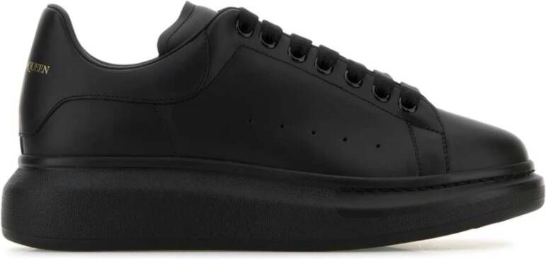 Alexander mcqueen Zwarte Leren Sneakers met Hak Black Heren