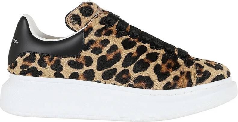 Alexander mcqueen Zwarte Leren Sneakers Multicolor Dames