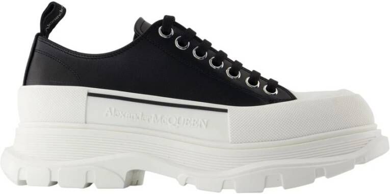 Alexander McQueen Zwarte leren sneakers Tread Slick