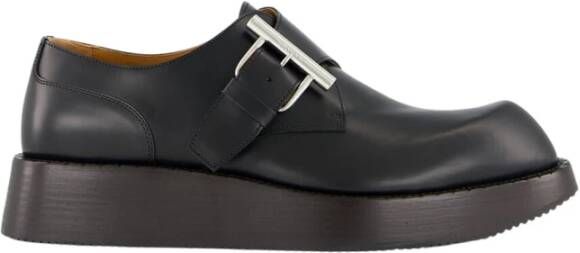 Alexander McQueen Zwarte Leren T-Bar Creeper Schoenen